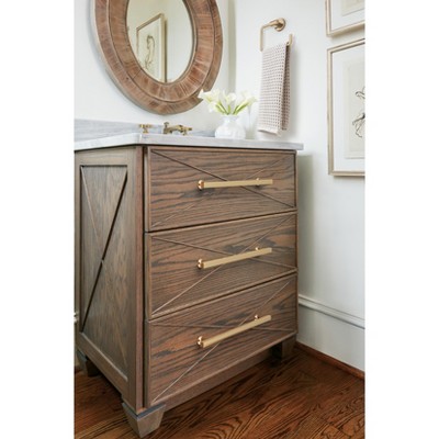 Champagne Bronze Modern Cabinet Drawer Pull with Mounting Hardware