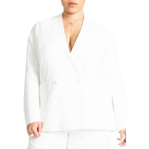 Eloquii Women's Plus Size Clean Relaxed Double Breasted Blazer : Target