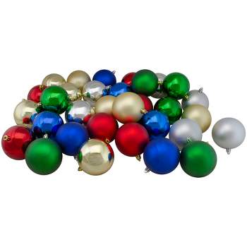 Northlight 32ct Shatterproof Shiny and Matte Christmas Ball Ornament Set 3.25" - Gold/Silver