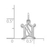 Black Bow Jewelry 14k White Gold, Isabelle Collection, Mini Letter N Initial Charm - 4 of 4