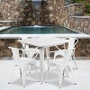 Flash Furniture Commercial Grade 31.5" Square Metal Indoor-Outdoor Table Set with 4 Arm Chairs - 2 of 4