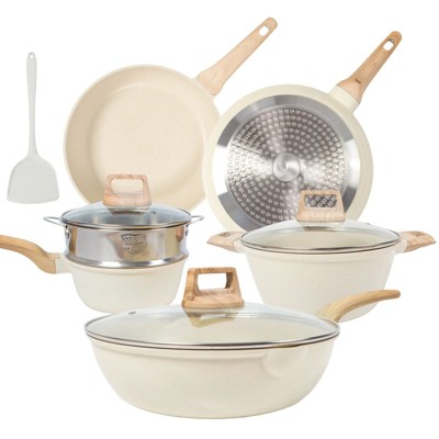 SKONYON 10pc Nonstick Ceramic Cookware Sets Kitchen Pots and Pans Set