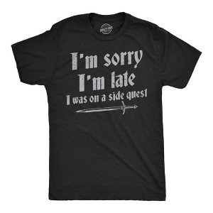 Mens Funny T Shirts Im Sorry I Was Late I Was On A Side Quest Novelty Tee - Crazy Dog Men's T Shirt - 1 of 4