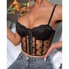 Coolmee Women's Lace Bustier Corset Tops Sexy Going Out Party Club Top with Buckle - 4 of 4