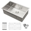 33 Inch Undermount Sink - 33inx19inx10in Undermount Stainless Steel Kitchen Sink 16 Gauge 10 Inch Deep Single Bowl Kitchen Sink Basin - 2 of 4