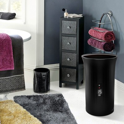 Black LED Display Bucket Style Towel Warmer with Adjustable Timer
