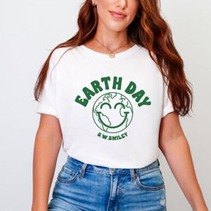 Simply Sage Market S.W.Smiley Earth Day Outline Garment Dyed Tee - 1 of 4