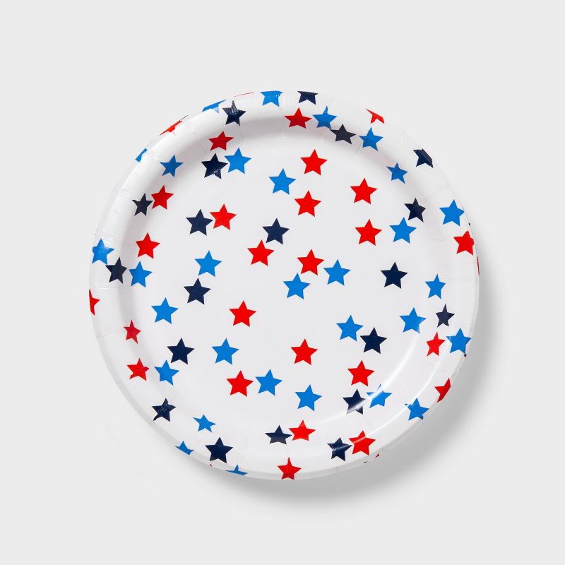 20ct 6.75&#34; Paper Snack Plates Stars Red/Blue - Sun Squad&#8482;, 1 of 4