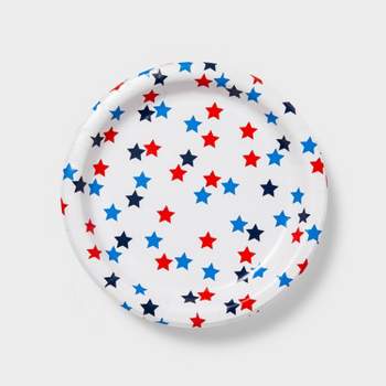 20ct 6.75" Paper Snack Plates Stars Red/Blue - Sun Squad™
