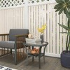Resenkos Patio Coffee Tables,Patio Tables,Hand-Woven Wicker Side Table with Water-Ripple Glass Top, Mix Gray Mixed-Gray, Transparent - 2 of 4