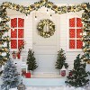 6 Ft Pre-Lit Christmas Garland with Lights, Xmas Garland with 20 Lights, Ball Ornaments Ribbons Bows for Mantle Table Centerpiece Indoor Outdoor - 3 of 4