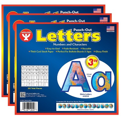 Hygloss 3" Punch-Out Letters Globe 350 Characters/Pack 3 Packs (HYG10019-3)