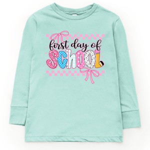 The Juniper Shop First Day Of School Checker Border Youth Long Sleeve Tee - 1 of 4