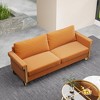 SKRAN 76.34in Wide ModernVelvet Sofa with Gold Metal Accents and Deep  Cushions  for Living Room or Lounge - 2 of 4