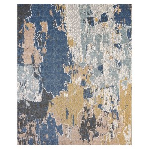 Gulches Multicolor Area Rug Deep Blues, Muted Creams and Tans, 8mm Non Shedding Pile, Sophisticated Home Decor - 1 of 4