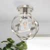 DORESshop 1-Light Semi-Flush Mount Ceiling Light with Frosted Nickel Globes Shade ¨C Single E26 Socket (Bulb Not Included) - 4 of 4