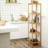 SONGMICS 5-Tier Bamboo Bathroom Shelf, Narrow Shelving Unit, Multifunctional Storage Rack - 2 of 4