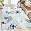 Acekool Washable Area Rug, Modern Floral Leaf Non-Slip Stain Resistant Low Pile Soft Carpet for Living Room Bedroom, Easy Care - 4 of 4
