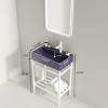 Bathroom Floor Cabinet,Bathroom Vanity With Ceramic Basin And Open Metal Leg And Storage Shelf,Freestanding Bathroom Furniture-Cuddlewood - 4 of 4
