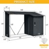 NicBex 8.86x5 Ft Outdoor Storage Shed with Lockable Door,Firewood Rack for Backyard Garden Patio Porch,Black - 3 of 4