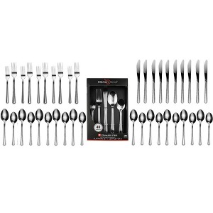 J&V TEXTILES 40-Piece Stainless Steel Flatware Silverware Set for 8 - 1 of 4