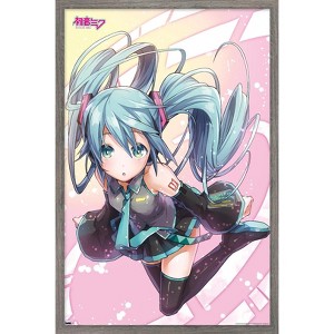 Trends International Hatsune Miku - Pink Circles Framed Wall Poster Prints - 1 of 4