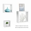 Floating Shelves - Open Cube Wall Shelf Set with Hidden Brackets, 3 Sizes to Display Décor, Photos, More- Hardware Included by Lavish Home (White) - 2 of 4