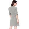 Allegra K Women's Roll Up Sleeves Multi-Pocket Mini Belted Shirt Dress - 4 of 4