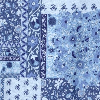 french blue patched paisley