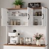71" Pantry Cabinet with Charging Station, Farmhouse Kitchen Hutch with Drawers & Adjustable Shelves, Black/White - 4 of 4