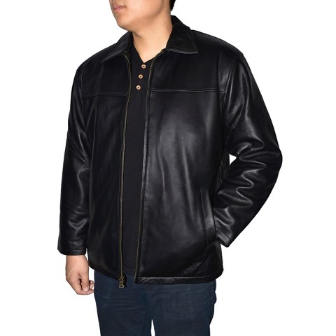 Victory Outfitters Men's Genuine Lambskin Leather Straight Bottom Jacket Black S