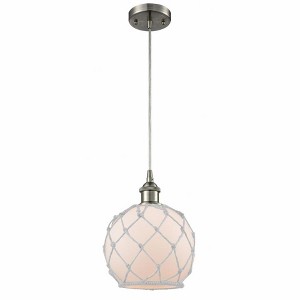 Farmhouse Rope - 1 Light Cord Hung Mini Pendant In Industrial Style-10 Inches Tall and 8 Inches Wide - 1 of 1