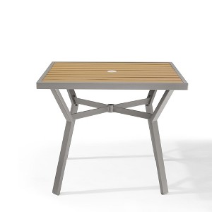 SONGMICS HOME Sencillo Collection - Dining Table, Patio Table, with Umbrella Hole, Square, Modern and Transitional Style,Gray and Beige - 1 of 4