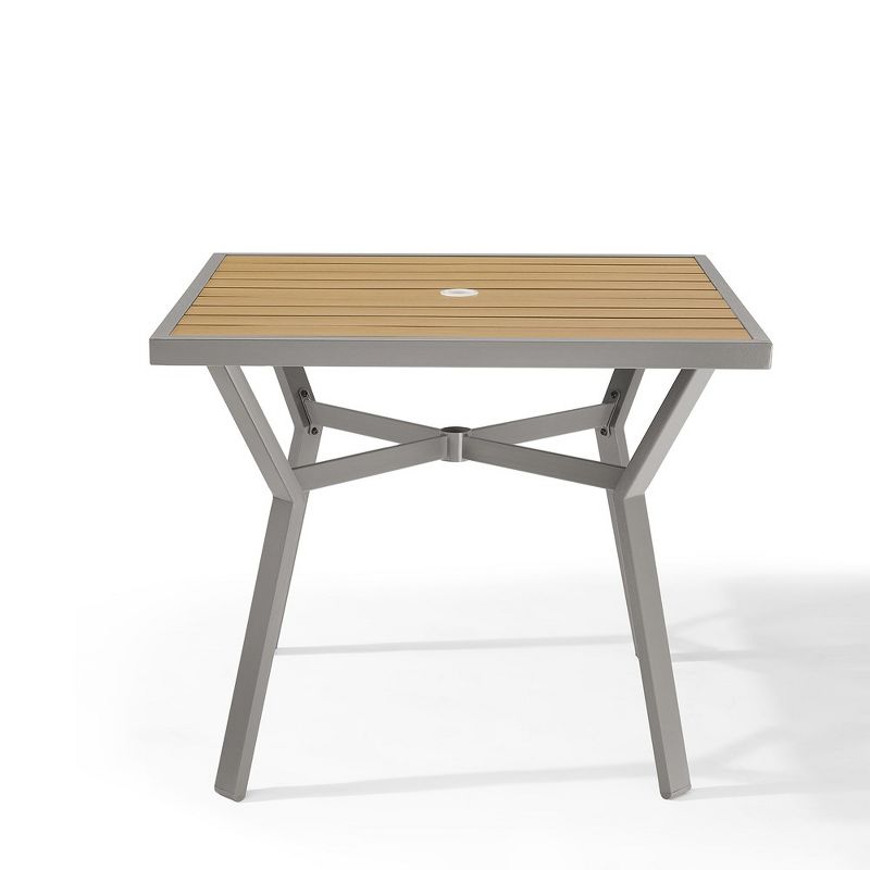 SONGMICS HOME Sencillo Collection - Dining Table, Patio Table, with Umbrella Hole, Square, Modern and Transitional Style,Gray and Beige, 1 of 10