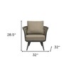 HomeRoots 32" Gray And Taupe Woven Aluminum Outdoor Arm Chair with Taupe Cushion - 3 of 4