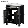 ALEXOUN 24" Black Bathroom Vanity Combo with Ceramic Sink,Bathroom Vanity with Flip Drawer and Cabinet & Golden Handles,for Apartments, Small Spaces - 3 of 4
