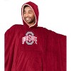 NCAA Ohio State Buckeyes Team Color Bloncho with Logo Patch and Faux Shearling Inside Throw Blanket - 2 of 3