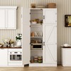 Besiost Farmhouse Kitchen Storage Cabinet with 4 Barn Doors, 71" Tall Kitchen Pantry Cabinet with Shelves - 2 of 4