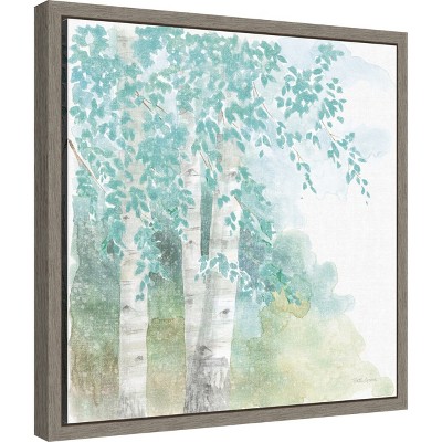 Tranquil Birch Trees Watercolor Canvas Wall Art Print