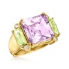 Ross-Simons 6.50 Carat Amethyst and 1.40 ct. t.w. Peridot Ring With White Topaz Accents in 18kt Gold Over Sterling - 4 of 4