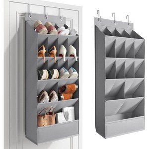 Narrow Profile Over-Door Organizer - Large Pockets Maximize Capacity in Minimal Space for Boots & Everyday Shoes - 1 of 4