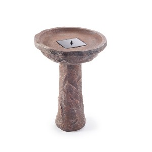 Smart Solar Fibre Reinforced Concrete Bedrock Intelli Birdbath with Remote - 1 of 4