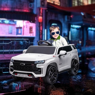 Aosom White 12V Electric Ride-On Car with Remote Control