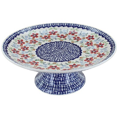 Blue Rose Polish Pottery P042 Manufaktura Pedestal Plate