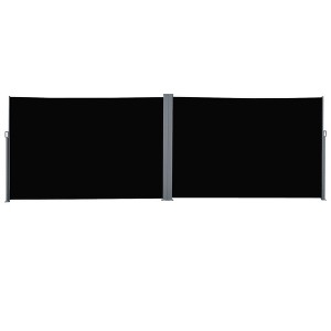 Aghana Digitals Double Retractable Patio Side Awning: Beige UV-Resistant Polyester Sun Shade with - 1 of 4