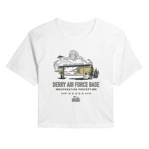 Women's IT: Welcome to Derry Welcome To Derry Air Force Cropped Graphic T-Shirt - White - Small - 1 of 4