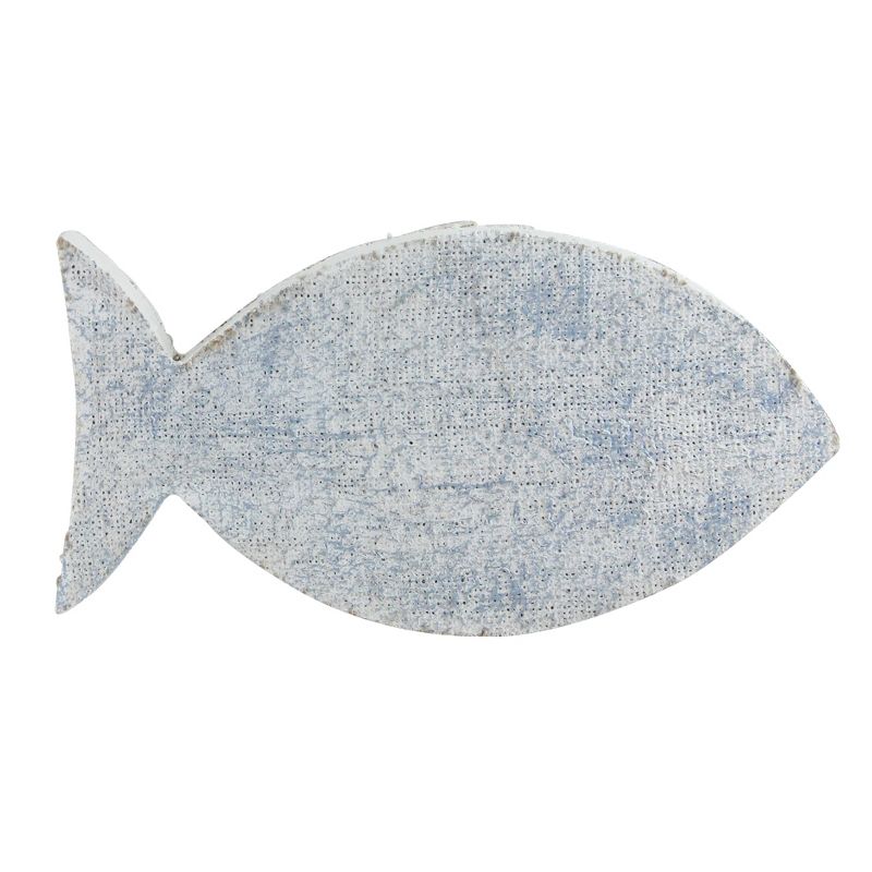 Northlight 10.6” Cape Cod Inspired Table Top White and Blue Fish Decoration, 1 of 4