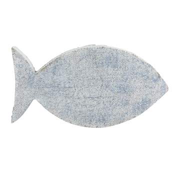 Northlight 10.6” Cape Cod Inspired Table Top White and Blue Fish Decoration