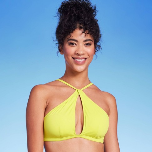 Women's Longline Keyhole Halter Bikini Top - Shade & Shore™ Lime Green 34dd  : Target