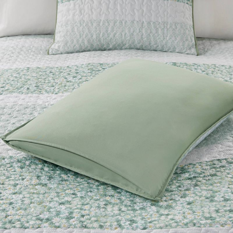 Madison Park 4pc Tulia Seersucker Quilt Bedding Set with Throw Pillows Green, 6 of 13